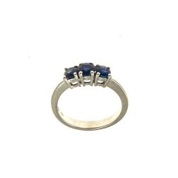 Anello Trilogy Scalare Zaffiri Blu in Oro Bianco