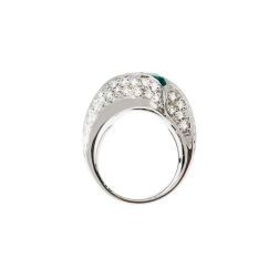 Anello Imperiale con Smeraldo Ottagonale e 124 Diamanti