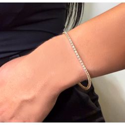 photo of worn 74 Diamond Piramid Tennis Bracelet 17cm x 2.50mm