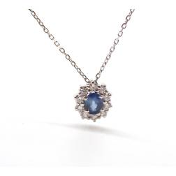 Kate Necklace and charm Blue Saphire