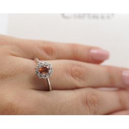 Anello Tipo Kate zaffiro Mandarino foto indossata