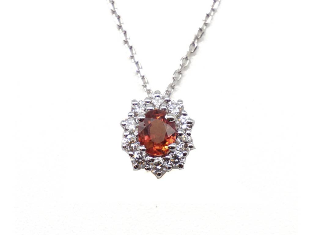 Kate Necklace and charm Orange Saphire