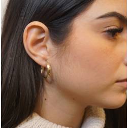 Two colors brushed hoop earring