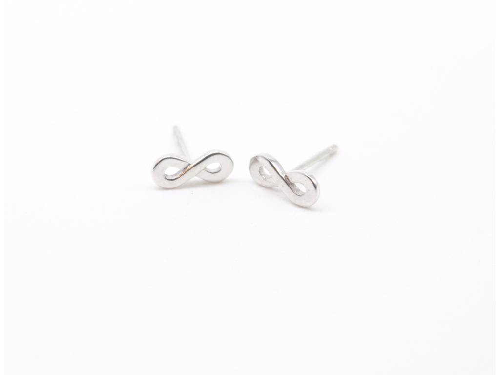 White gold Infinity Earrings