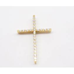 Yellow gold and cubic zirconia cross