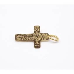 Flat cross with christ in yellow gold