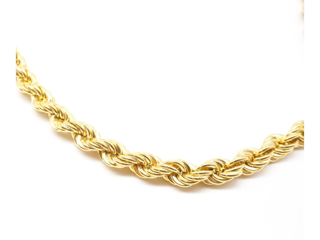 Rope necklace in 18 kt yellow gold. 55cm  x 10mm