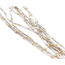 Collana fili oro bianco con dettagli in oro giallo