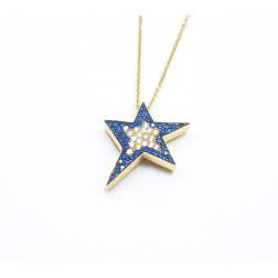 Necklace with star and cubic zirconia