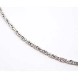 Collana 55cm a catena tubolare tipo spago semirigida Oro Bianco