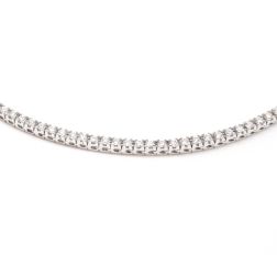 Small White Squared Tennis Bracelet 1.7mm