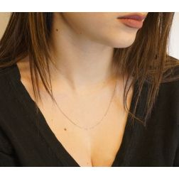 Photo of worn white gold chain necklace 40cm
