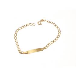 Baby 2.80mm flat oval chain bracelet with 3.90mm tag