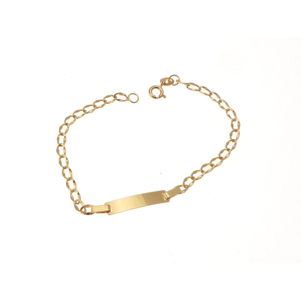 Bracciale baby catena piatta con targa