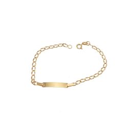 Bracciale baby catena piatta con targa