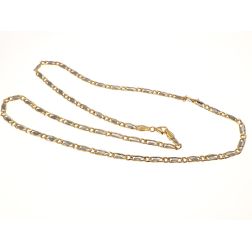 Collana 1+1 grumetta & traversino bicolore 50 cm