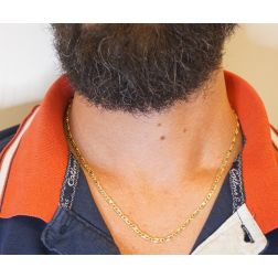 Collana 1+1 grumetta & traversino bicolore 50 cm Foto Indossata