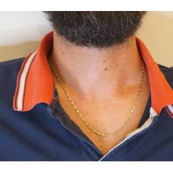 Two-tone grumetta&traverse necklace 50 cm