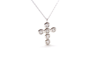 Cross Necklace with Diamonds Simple