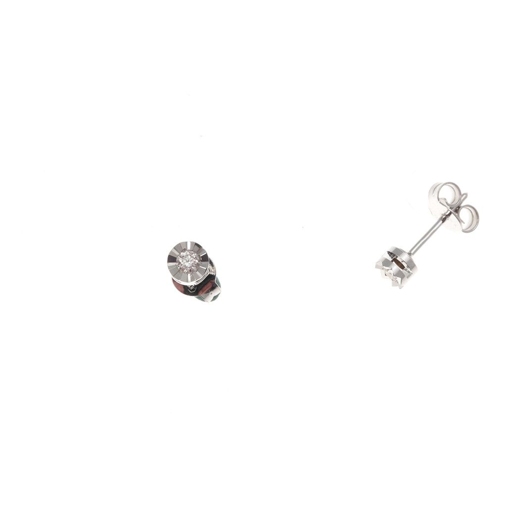 Faceted Circle Light Point Earrings 0.097ct