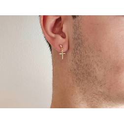 Cross earrings in 18kt yellow gold