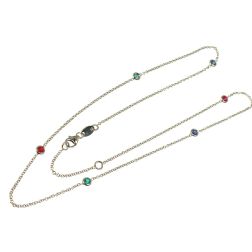 Girocollo Circle Gocce di Luce Colorate Multicolor oro bianco 3.60mm