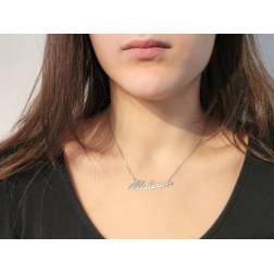 Silver necklace with name MELANIA