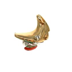 Gold Ladybug on Bronze Leaf Pendant