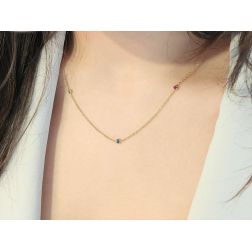 Girocollo Gocce di Luce Colorate Multicolor oro giallo foto indossata