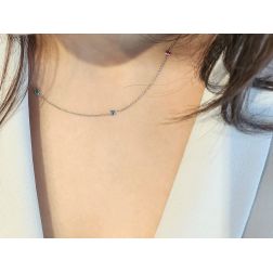 Girocollo Circle Gocce di Luce Colorate Multicolor oro bianco 3.60mm foto indossata