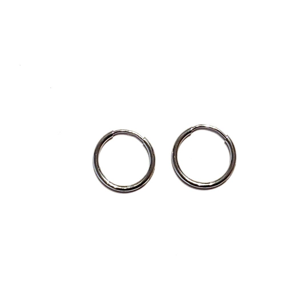 Hoops circles 1cm x 1mm in white gold