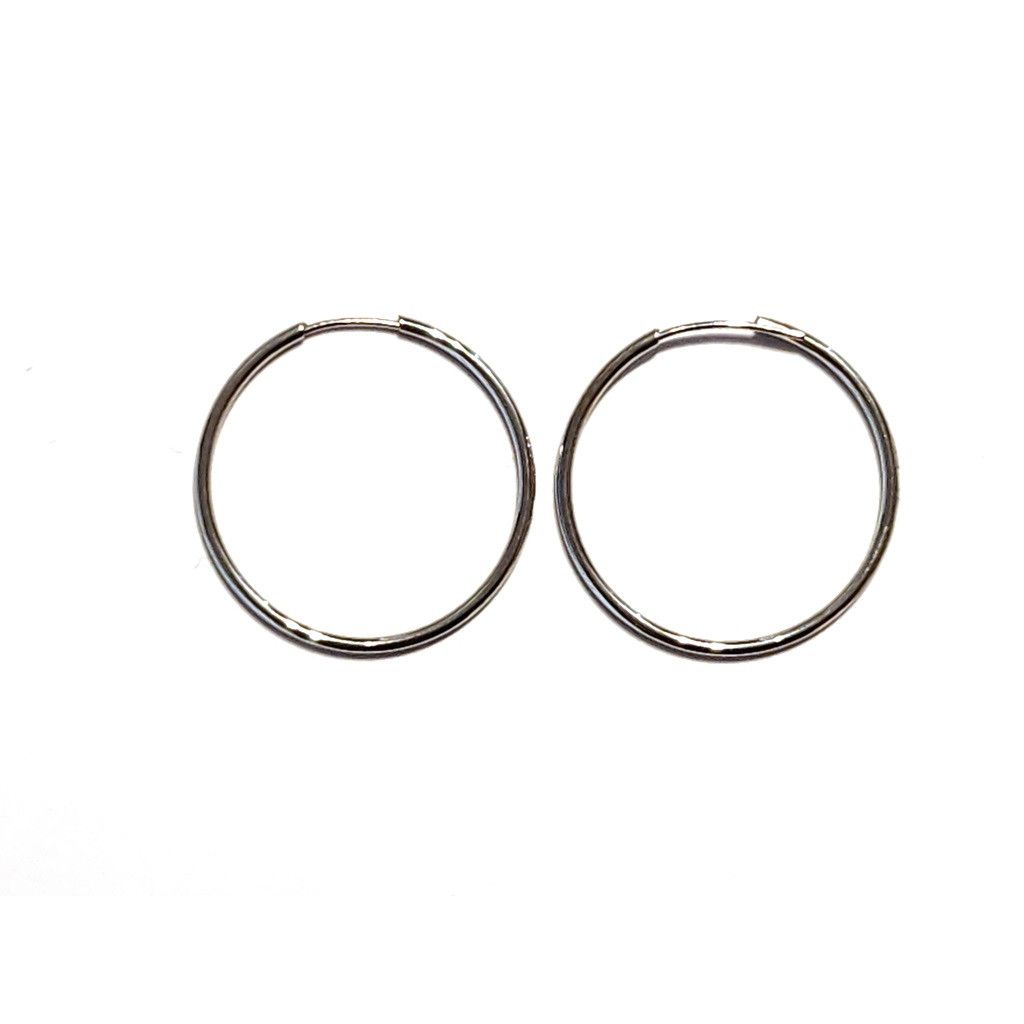 Hoops circles 1,95cm x 1mm in white gold