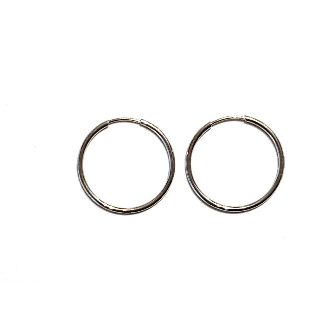 Hoops circles 1,6cm x 1mm in white gold