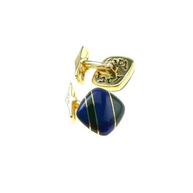 Boccadamo Gemelli Uomo In Argento 925 Con Agata Blu, Lavorazione Pallinata, Diametro 1.3 Cm, Chiusura Basculante, Made In Italy, In Elegante Box Regalo