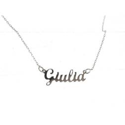 Name Necklace White Gold