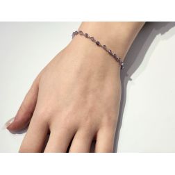 White Gold Amethyst Round Bracelet