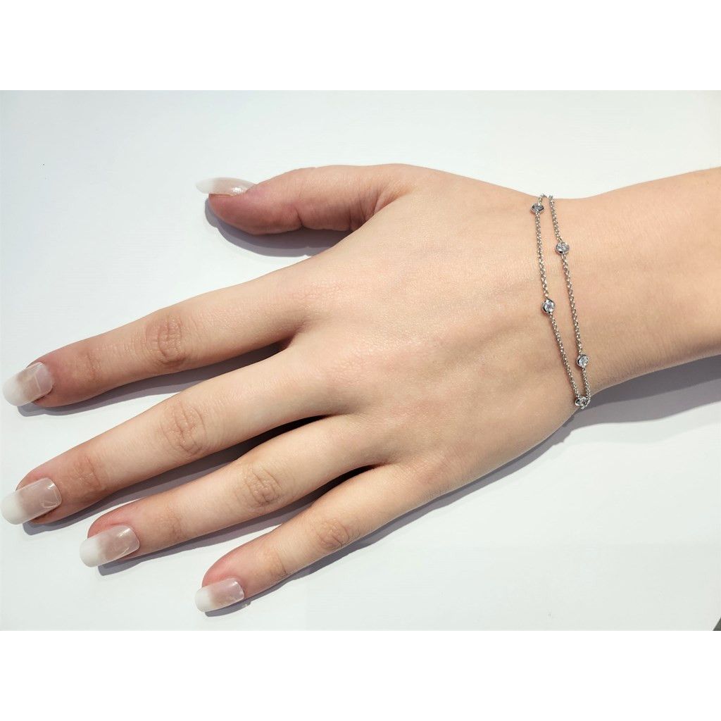 Acquista online Bracciale Scala da Donna Oro bianco 18 Kt. e Diamanti