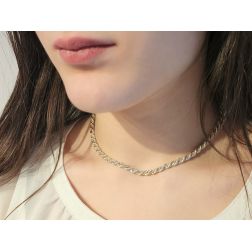 White gold rope necklace with yellow gold venetian 40cm x 4.50mm
