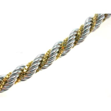 Avalaya Off Bianco/Grigio/Antico Giallo Geometrico Perle di Legno Bianco Corda di Cotone Lunga Collana/100cm L/Regolabile, Misura unica, Legno corde Legno