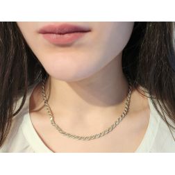 White gold rope necklace with yellow gold venetian 50cm x 4.50mm