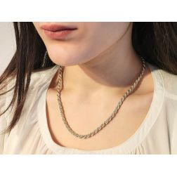 White gold rope necklace with yellow gold venetian 55cm x 4.50mm
