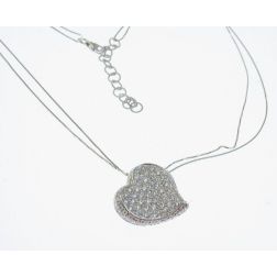 Collana Doppia Veneta con Cuore Pavè Diamanti