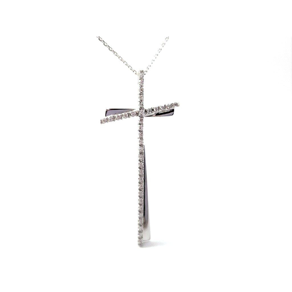 Collana Crocifisso Uomo Con Brillanti
