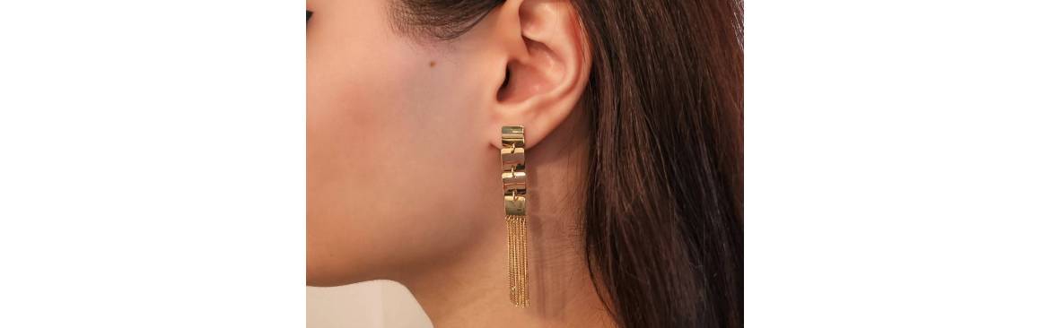 18kt gold pendant earrings